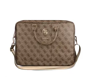 GUESS PU 4G Metal Logo Computer Bag 15-16" hnědá