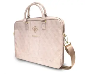 GUESS PU 4G Metal Logo Computer Bag 15-16" růžová
