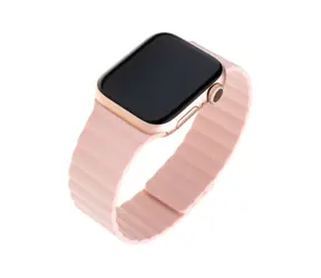 FIXED Magnetic Strap Silikonový řemínek s magnetickým zapínáním pro Apple Watch 38 & 40 mm růžová