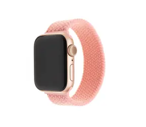 FIXED Nylon Strap Elastický nylonový řemínek pro Apple Watch 38 & 40mm velikost XL růžová