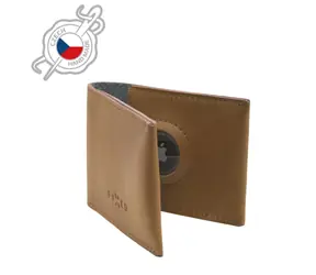 FIXED Wallet for AirTag Kožená peněženka z pravé hovězí kůže hnědá