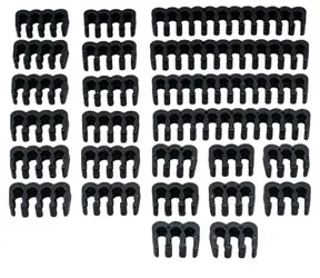 AKASA Black Cable Comb Kit - sada pro úpravu kabeláže