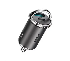 Joyroom C-A35 45W Mini USB nabíječka do auta šedá / 45 W / 1x USB-C / 1x USB-A / 5 V / 4.8 A / QC 3.0