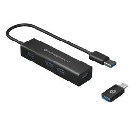 Conceptronic HUBBIES06B USB-A hub + USB-C na USB-A adaptér / 4x USB-A 3.0