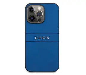 Guess PU Leather Saffiano Zadní Kryt pro Apple iPhone 13 Pro modrá / doprodej