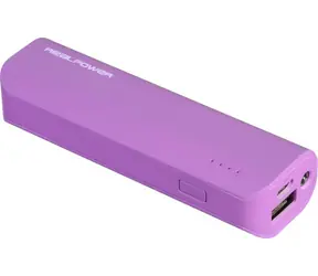 RealPower PB-2600 fialová / Powerbanka 2600 mAh / LED / USB / 5V / 1A