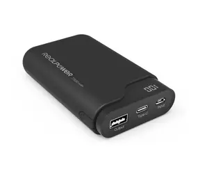 RealPower PB-7500C černá / Powerbanka 7500 mAh / USB & USB-C / 5V / 2.1A