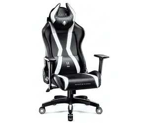 Diablo X-Horn 2.0 King černo-bílá / herní židle / nastavitelná / umělá kůže / pojezdová kolečka / nosnost 180 kg