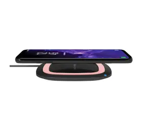 RealPower FreeCharge-10 černo-růžová / Bezdrátová nabíječka pro chytrý telefon / 10W