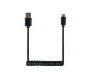 Gembird Micro USB kroucený kabel 1.8 m / USB-A (M) - Micro USB (M) / černá