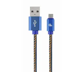 Gembird Micro USB kabel 1 m modrá / USB-A (M) - Micro USB (M) / opletený