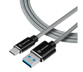 Tactical Fast Rope Aramid Cable USB-A - USB-C 2m šedá