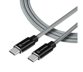 Tactical Fast Rope Aramid Cable USB-C - USB-C 100W 20V-5A 2m šedá