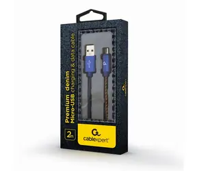 Gembird CC-USB2J-AMMBM-2M-BL Micro USB kabel 2 m modrá / USB-A (M) - Micro USB (M)