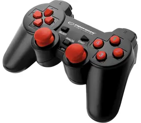 Esperanza EGG102R Warrior gamepad černo-červený / vibrační systém / 12 tlačítek / pro PC a PS3