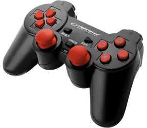 Esperanza EGG106 Corsair gamepad černo-červený / vibrační systém / 12 tlačítek / pro PC & PS2 & PS3