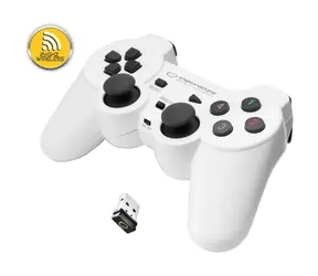 Esperanza EGG108W Gladiator gamepad bílá / bezdrátový / 12 tlačítek / pro PC a PS3