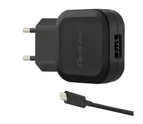 Qoltec 50184 AC adapter 12W | 5V | 2.4A | USB + USB type C