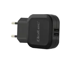 Qoltec 50186 AC adapter 17W | 5V | 3.4A | 2xUSB