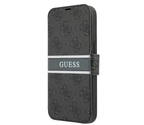 GUESS PU 4G Printed Stripe Book Pouzdro pro Apple iPhone 13 Mini šedá