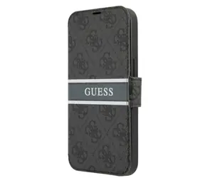 GUESS PU 4G Printed Stripe Book Pouzdro pro Apple iPhone 13 Pro Max šedá