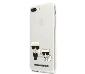 Karl Lagerfeld Glitter Signature Kryt pro Apple iPhone 7 & 8 Plus transparentní