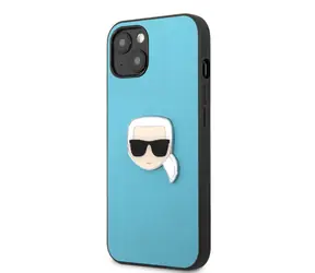 Karl Lagerfeld PU Leather Karl Head Zadní Kryt pro Apple iPhone 13 mini modrá