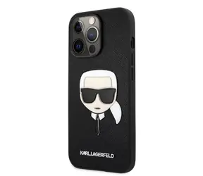 Karl Lagerfeld PU Saffiano Karl Head Zadní Kryt pro Apple iPhone 13 Pro černá