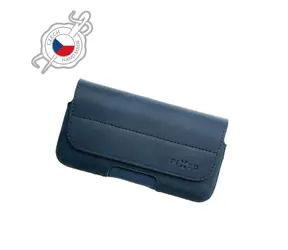 FIXED Posh Horizontální Kožené pouzdro se zavíráním velikost 6XL+ modrá