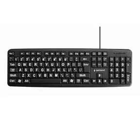 Gembird KB-US-103 černá / drátová klávesnice / zvětšené popisky kláves / USB-A / US layout
