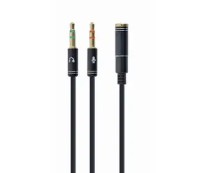Gembird CCA-418M kabel 2x 3.5mm jack (M) na 3.5mm jack (4pin F) / 0.2 m