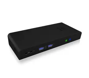 IcyBox IB-DK2251AC dokovací stanice pro notebook černá / 4x USB 2.0 / LAN / 3.5 mm jack