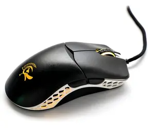 Ducky Feather ARGB - Kailh Switches černo-bílá / Herní optická myš / 16 000 DPI / 6 tlačítek / 1 kolečko / USB / 1.8 m