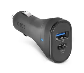 SBS Autoadaptér USB & USB-C černá / 2.1A & 3A