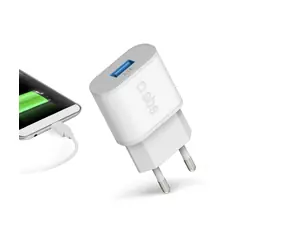 SBS Cestovní adaptér s rychlým nabíjením 1x USB 2100 mAh bílá