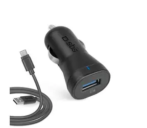 SBS Nabíjecí sada do auta s MicroUSB kabelem 1 m černá / 2100 mA