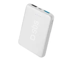 SBS PowerBank Pocket 5000 mAh bílá / 2xUSB / 2.1A