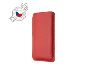 FIXED Slim Tenké pouzdro vyrobené z pravé kůže pro Apple iPhone 12 & 12 Pro & 13 & 13 Pro červená 