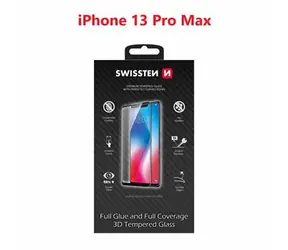 SWISSTEN Ultra Durable 3D FULL GLUE Glass pro Apple iPhone 13 Pro Max černá