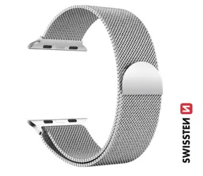 SWISSTEN Milánský tah řemínek pro Apple Watch 42/44/45/49mm stříbrná