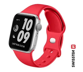 SWISSTEN Silikonový řemínek pro Apple Watch 38/40/41mm červená