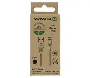 SWISSTEN datový kabel USB - LIGHTNING 1.2m černá  (ECO BALENÍ)