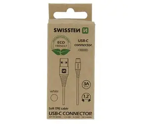 SWISSTEN datový kabel USB - USB-C  1.2m bílá  (ECO BALENÍ)