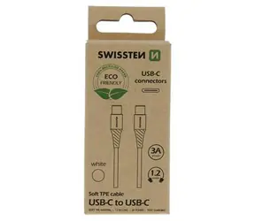 SWISSTEN datový kabel USB-C - USB-C 1.2m bílá  (ECO BALENÍ)