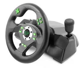 Esperanza EGW101 DRIFT černo-zelená / volant s pedály / vibrační technologie / 270  ° otáčení / PC & PS3