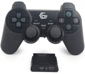Gembird JPD-WDV-01 Bezdrátový Gamepad pro PC & PS2 & PS3 černá / 12 tlačítek / 4směrný D-Pad / 2x thumbstick 