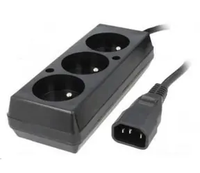 OEM Napájecí redukce 230V k UPS - 1x IEC C14 na 3x CEE 7 / 5 (FR - CZ) / max.10A / délka 30 cm