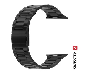 SWISSTEN Kovový řemínek pro Apple Watch 42/44/45/49mm černá