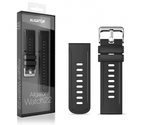 Aligator Silikonový řemínek 22mm černý