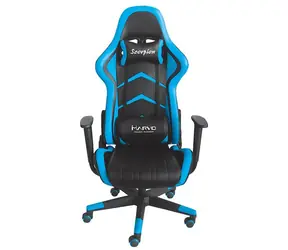 Marvo CH-106 modrá / herní židle / nastavitelná / syntetická kůže / 2x polštářek / nosnost 150 kg